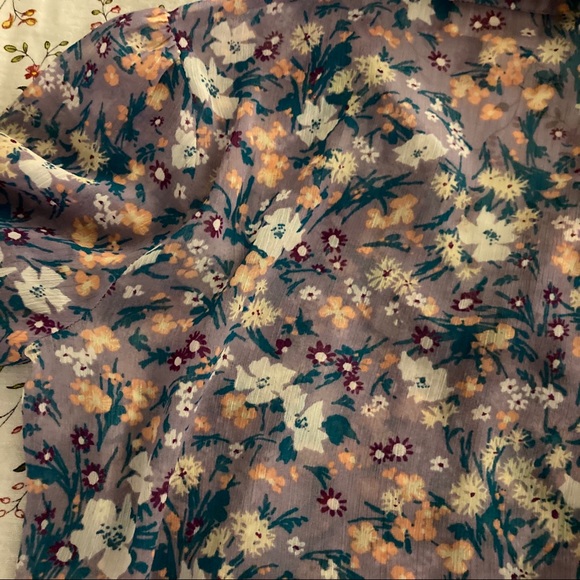 ModCloth | lavender floral chiffon peplum xs rare - Picture 12 of 13